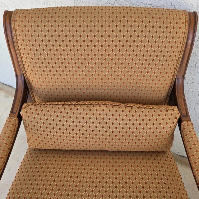 Ethan Allen Regency Style Bergere Lounge Armchairs Pair For Sale - Image 11 of 18