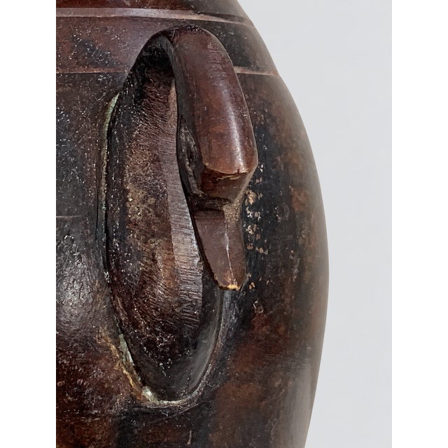 Traditional Early 19th-Century French Empire Patinated Bronze Swan-Handle Vase For Sale - Image 3 of 9