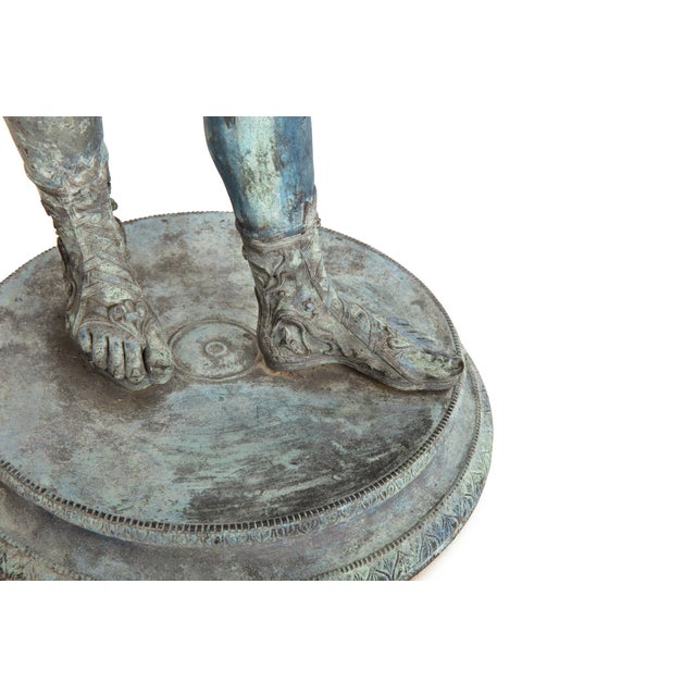 Fine Italian Grand Tour Antique Bronze Sculpture Statue of Narcissus of Pompeii For Sale - Image 10 of 18