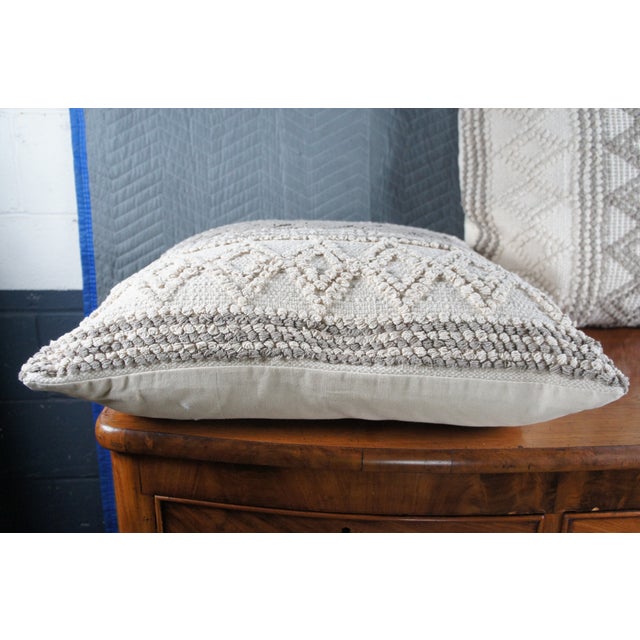 Pom Pom at Home Pair of Pom Pom at Home Phoebe Decor Modern Throw Accent Pillows in Ivory/Taupe For Sale - Image 4 of 12