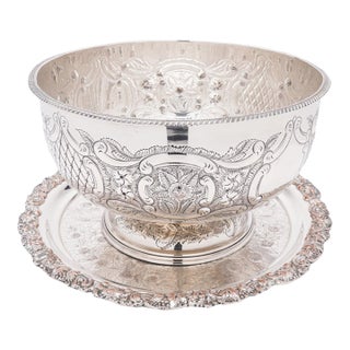 1900s English Sheffield Champagne Bucket or Wine Cooler With Paired Tray For Sale