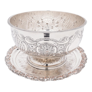English Sheffield Champagne Bucket or Wine Cooler With Paired Tray, C. 1900-50