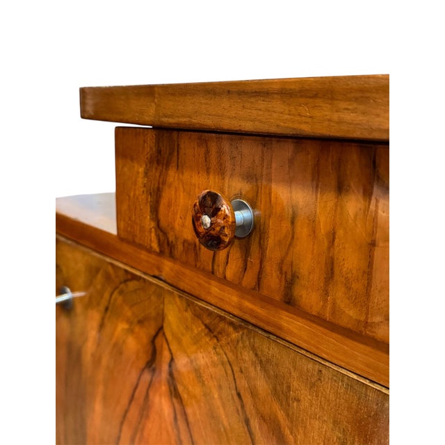 Wood Art Deco Nightstands, Central Europe 1930s, Set of 2 For Sale - Image 7 of 13
