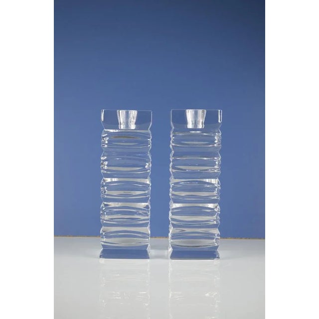 Modernist Crystal Candleholders, Set of 2 For Sale - Image 4 of 10