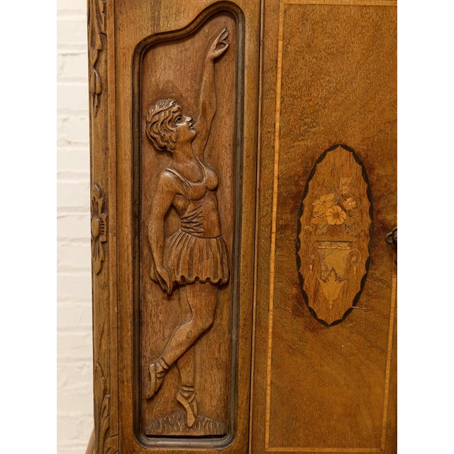 Antique French Louis XV Style Figural Marquetry Cabinet For Sale - Image 10 of 12