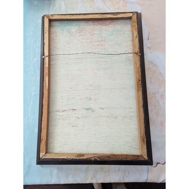 1967 Original Oil on Canvas Painting by Thai Modernist Sanong Sriboon Framed For Sale - Image 10 of 14