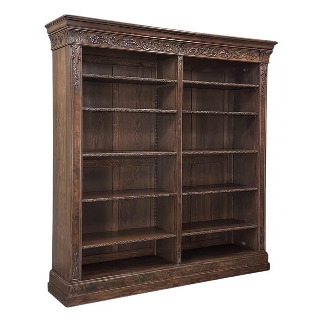 Antique Dutch Neoclassical Walnut Open Bookcase For Sale
