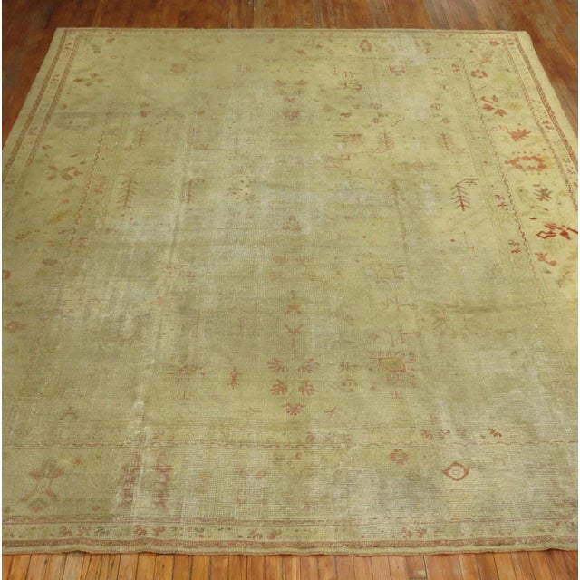 Shabby Chic 19th Century Distressed Turkish Oushak - 10'5" x 11' For Sale - Image 3 of 11