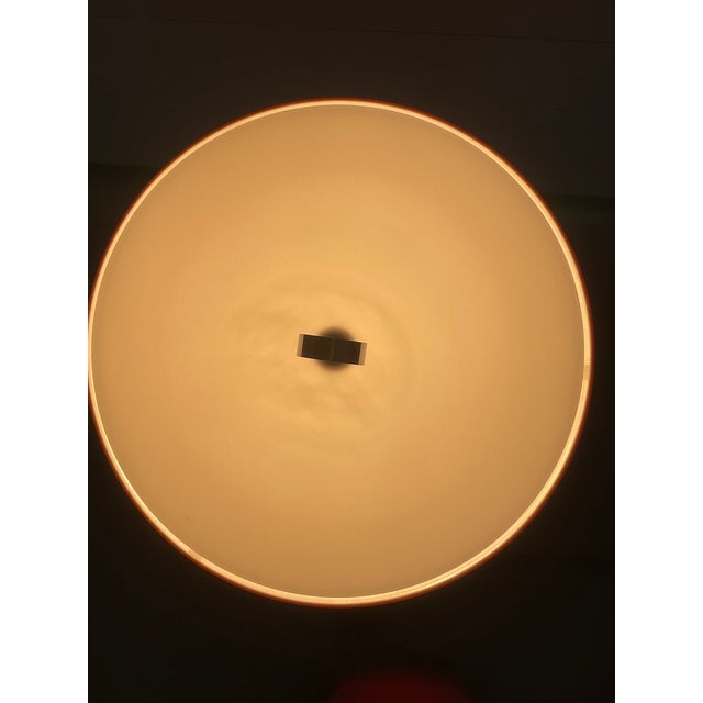 1970s Vintage Space Age Italian UFO Orange Pendant Lamp in Chrome by Guzzini for Meblo, 1970s For Sale - Image 5 of 10