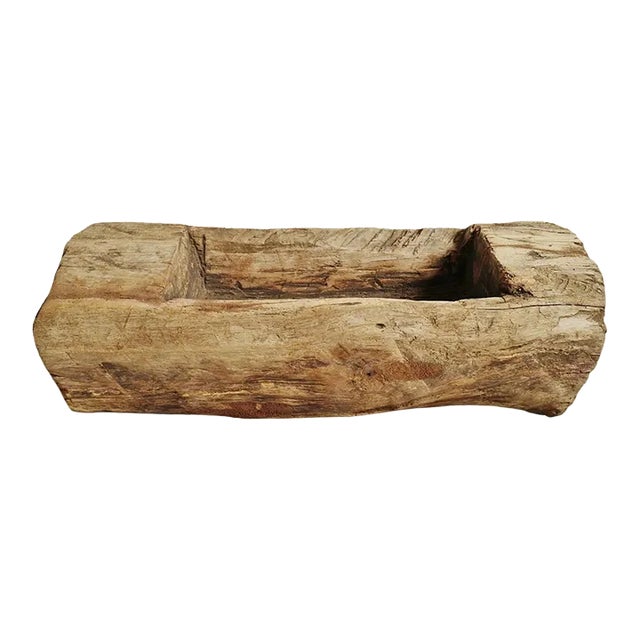 Antique India Narrow Wood Trough For Sale