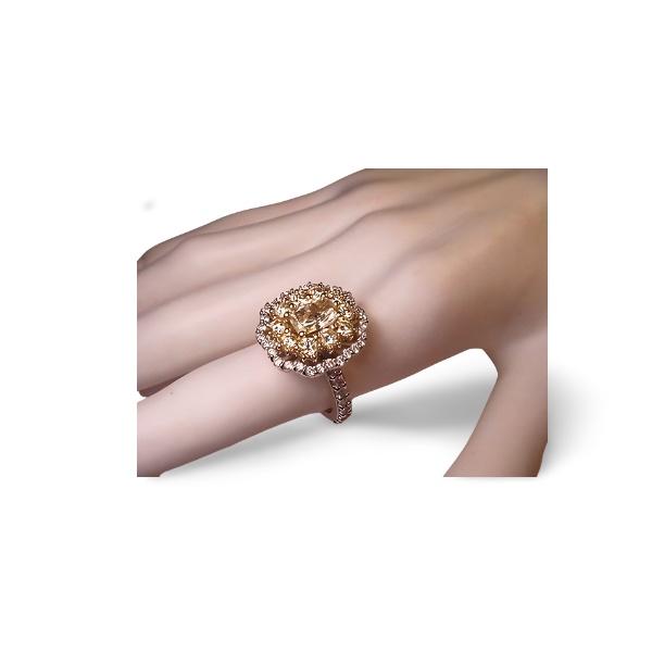 Mid-Century Modern Mid 20th Century 18k White Gold Fancy Color Yellow Diamond Filigree Engagement Ring, Size 6.75 For Sale - Image 3 of 4