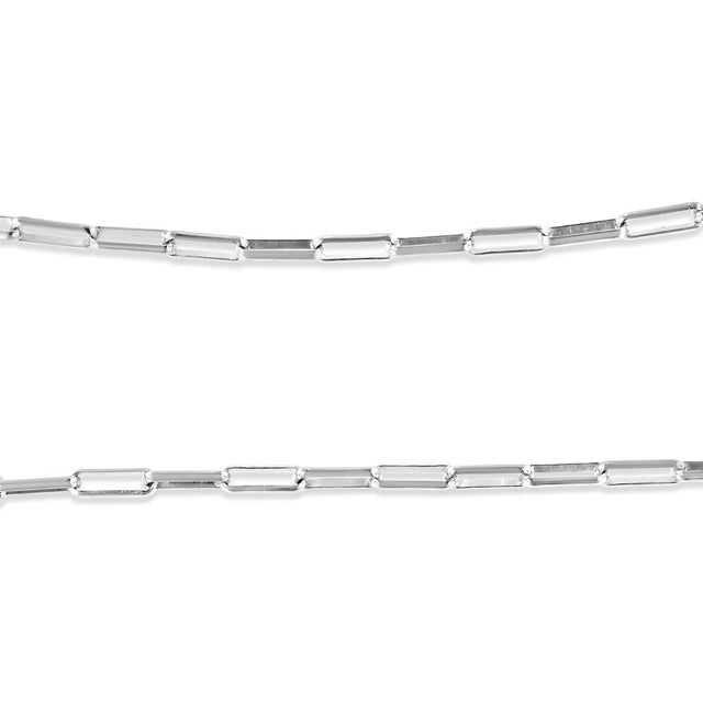 Early 21st Century .925 Sterling Silver 1/10 Cttw Round Diamond Lock Pendant 18" Paperclip Chin Necklace (H-I Color, SI For Sale - Image 5 of 7