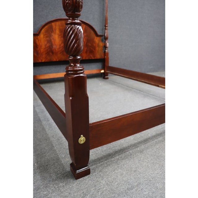 Thomasville Queen Size Mahogany Four Poster Bed With Flame Mahogany Headboard For Sale In Philadelphia - Image 6 of 12