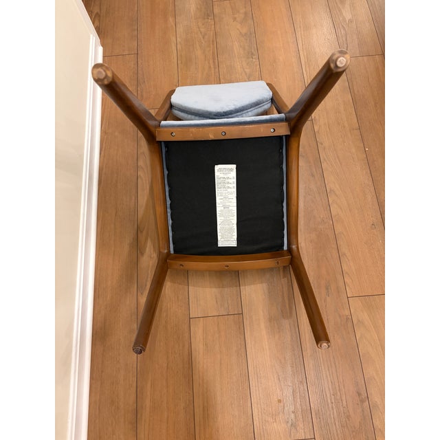 Mid-Century Modern Hammer Fine Furniture Blue Dining Chairs For Sale - Image 3 of 9
