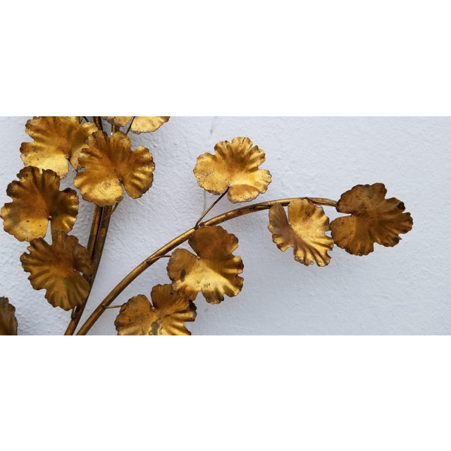 1960s Vintage Italian Gold Leaf Metal Wall Sculpture Chairish