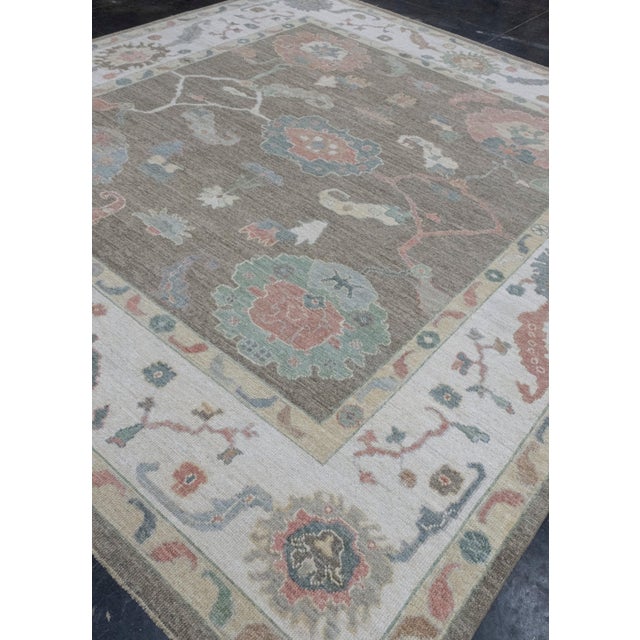 Turkish Square Turkish Oushak Rug 9'11" x 10'8" For Sale - Image 3 of 8