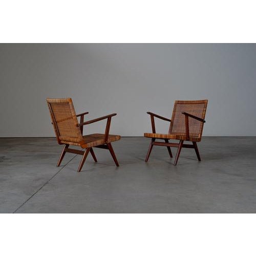 Dutch Teak and Webbing Chairs, 1950s, Set of 2 For Sale - Image 6 of 17