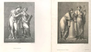 Apollon et les Muses - Original Lithograph after Prud'hon by J. Boilly 1851