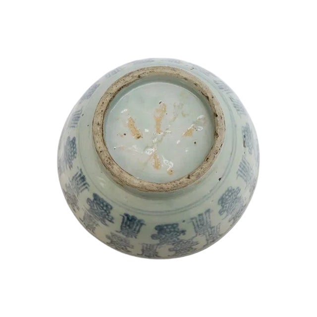 Chinese Large Antique Chinese Ming Dynasty Blue & White Porcelain Bowl For Sale - Image 3 of 10
