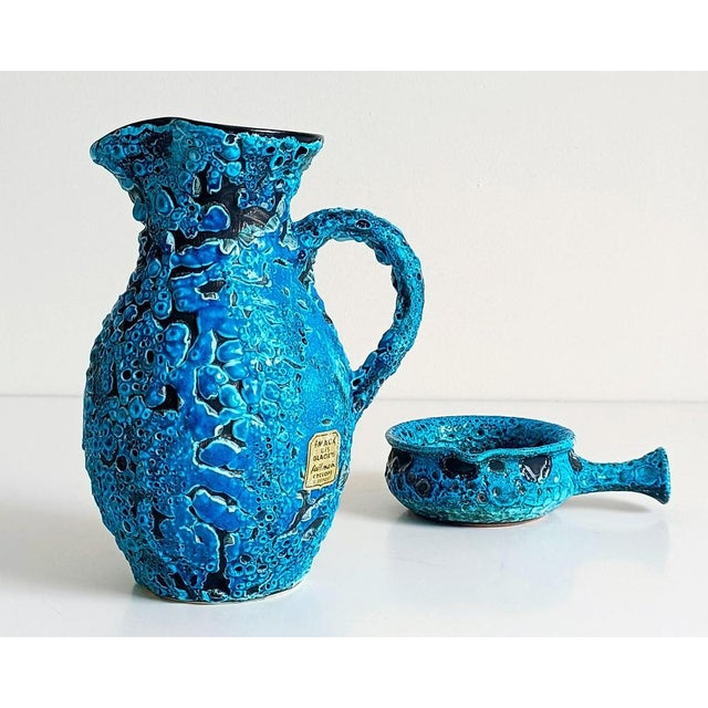Mid-Century Modern Blue Ceramics by Charles Cart, 1960s, Set of 2 For Sale - Image 9 of 18