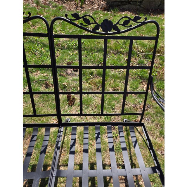 Vintage Woodard Wrought Iron Outdoor Patio Furniture For Sale In New York - Image 6 of 8
