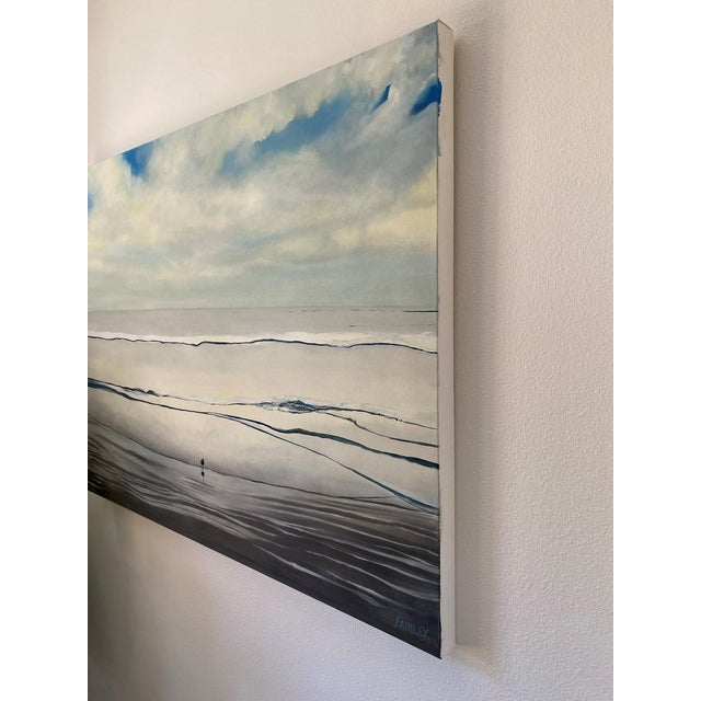 Textile "Solo" Contemporary Seascape Oil Painting, by Jessica Fairley For Sale - Image 7 of 8