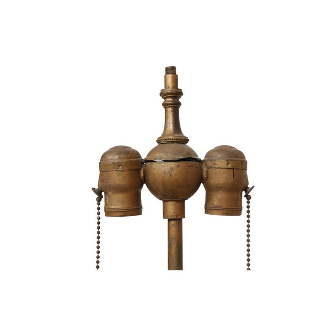 Early 20th Century 1910 Mutual Sunset Lamp Co. Steuben Glass & Bronze Table Lamp For Sale - Image 5 of 12