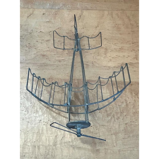 Vintage Metal Wire Airplane Sculpture For Sale - Image 10 of 12