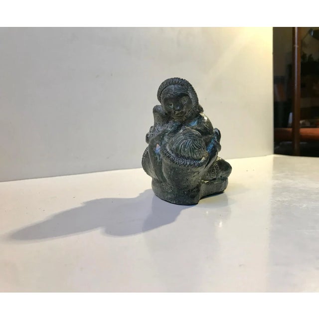 Carved Stone Wrestling Eskimos by A Wolf for The Wolf Sculptures, 1970s For Sale - Image 10 of 11