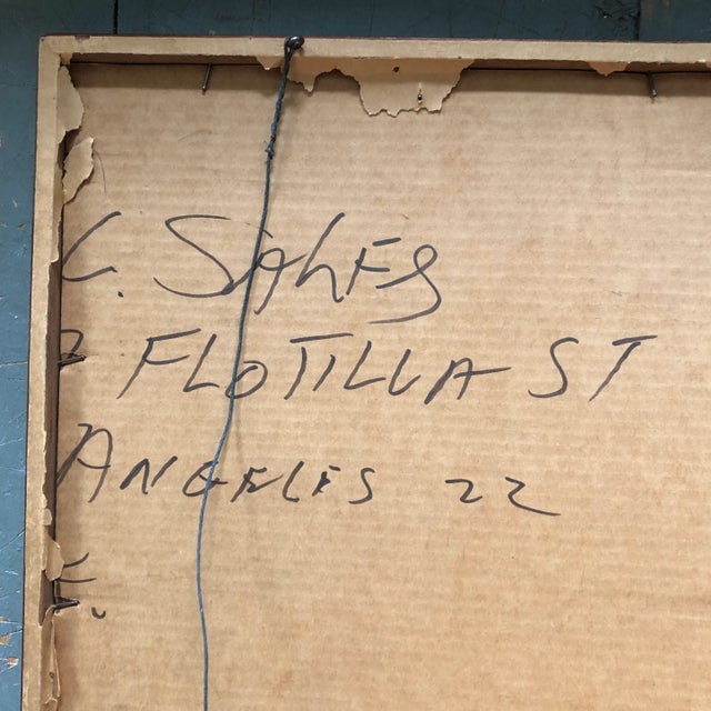 1960s 1960’s Abstract Expressionist Musical Figures Painting Signed Original Mid Century Frame For Sale - Image 5 of 6