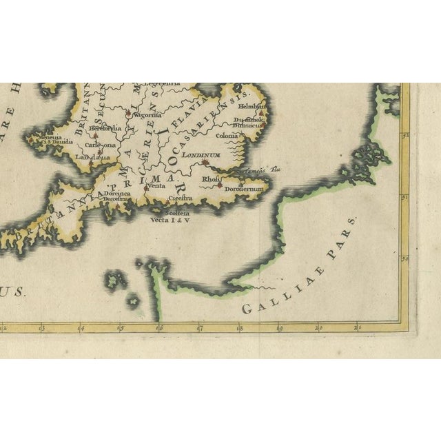 Gold Ancient British Isles & Early Bishoprics Map by François Halma, 1704 For Sale - Image 8 of 9