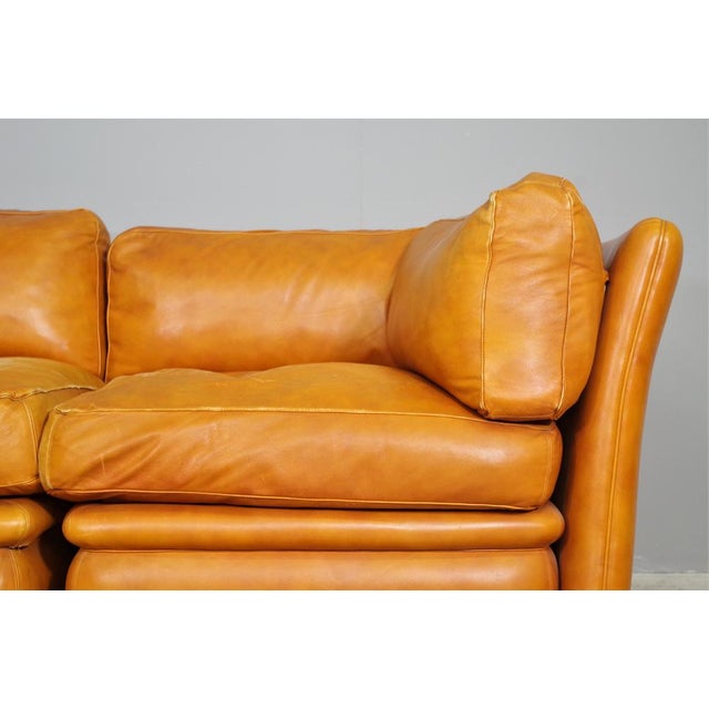 Orange Modular Frau Sofa in Leather, 1970, Set of 5 For Sale - Image 8 of 18