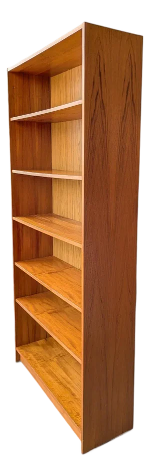 Vintage Danish Modern Teak Bookcase With Adjustable Shelves