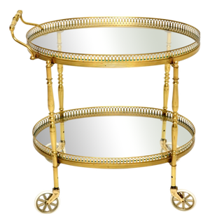 Vintage French Brass Drinks Trolley, 1960