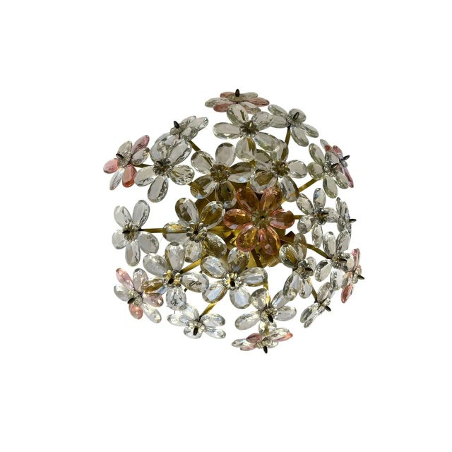 Pink Murano Glass Floral Flush Mount, 1970s For Sale - Image 10 of 10