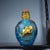 Glass Antique Gilt Blue Glass Snuff Bottle With Bat Motif - Asian Collectible For Sale - Image 7 of 9