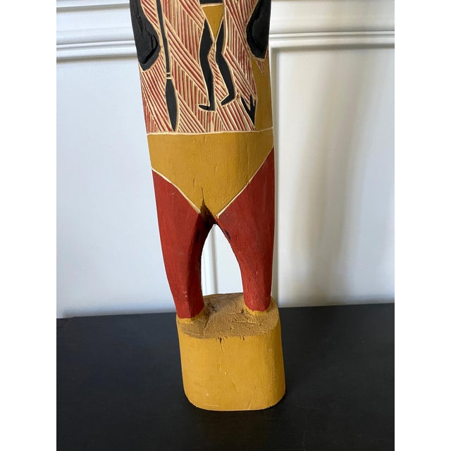 Australian Aboriginal Carved Ancestor Figure with Ochre Paint For Sale - Image 11 of 14