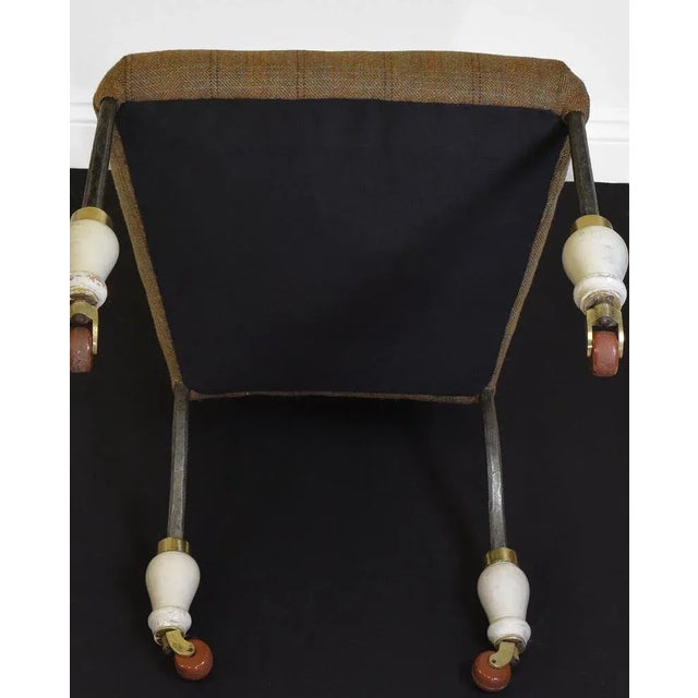 Brown 19th Century Steel & Tweed Side Chair For Sale - Image 8 of 9