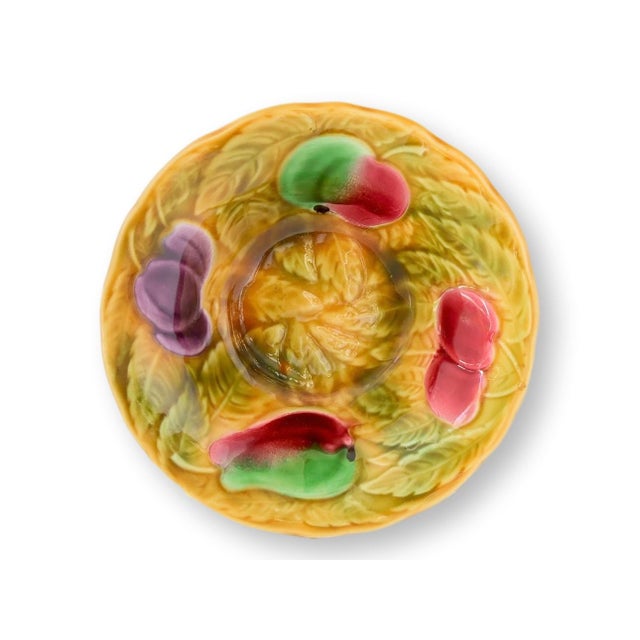 French Country Early 20th-C. French Sarreguemines Majolica Fruit Serving Set For Sale - Image 3 of 12