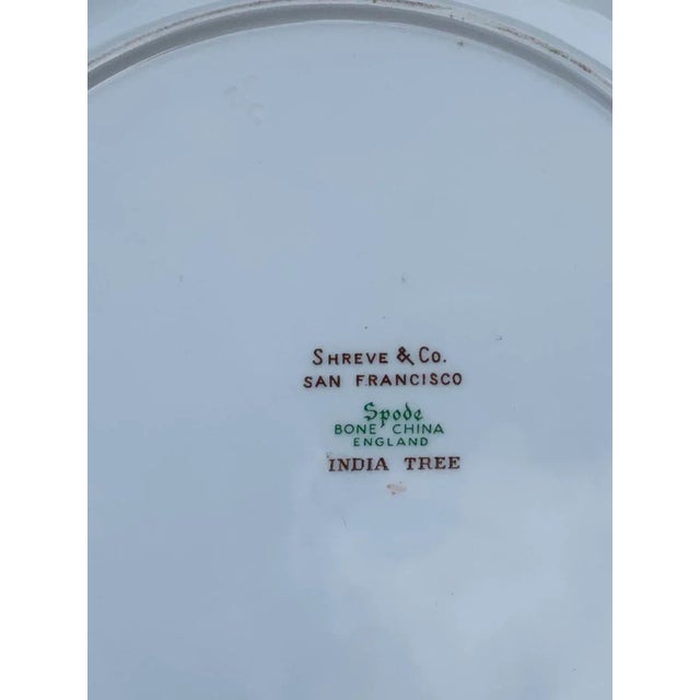 Shreve & Co San Francisco Sterling Rimmed Spode ‘India Tree’ China Charger Plate For Sale In Chicago - Image 6 of 8