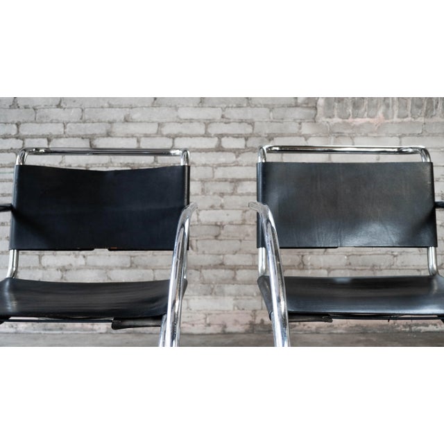 Mid-Century Modern Vintage Mid Century Chairs Mies Van Der Rohe 'Mr20' Attr. Chairs - A Pair For Sale - Image 3 of 18