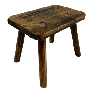 Handmade Primitive Style Wooden Stool