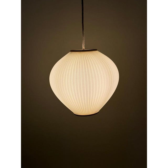 Scandinavian Plastic Pleated Hanging Lamp, Scandinavia, 1960s For Sale - Image 10 of 11