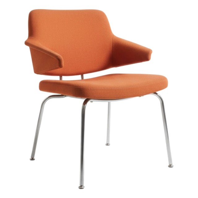 Mid-Century Armchair with Chrome Base, 1970s For Sale