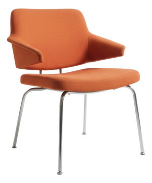 Mid-Century Armchair with Chrome Base, 1970s