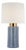 Barbara Barry by Visual Comfort Signature Xian 30" Table Lamp in Polar Blue Crackle and Soft Brass with Linen Shade For Sale