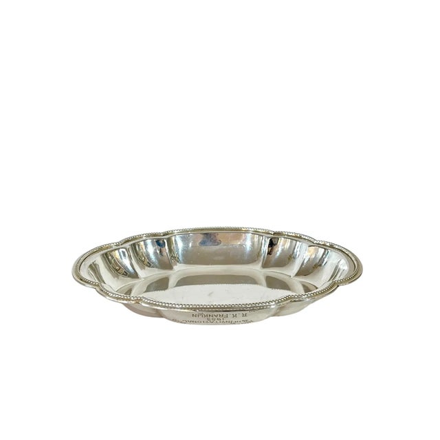Vintage Engraved Houston Country Club Trophy by Mappin & Webb English Sheffield Plate Serving Dish For Sale - Image 11 of 17