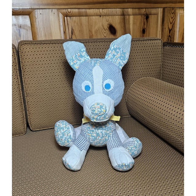 Vintage Quilted Puppy Dog Plush Made from Vintage Quilt For Sale - Image 4 of 12