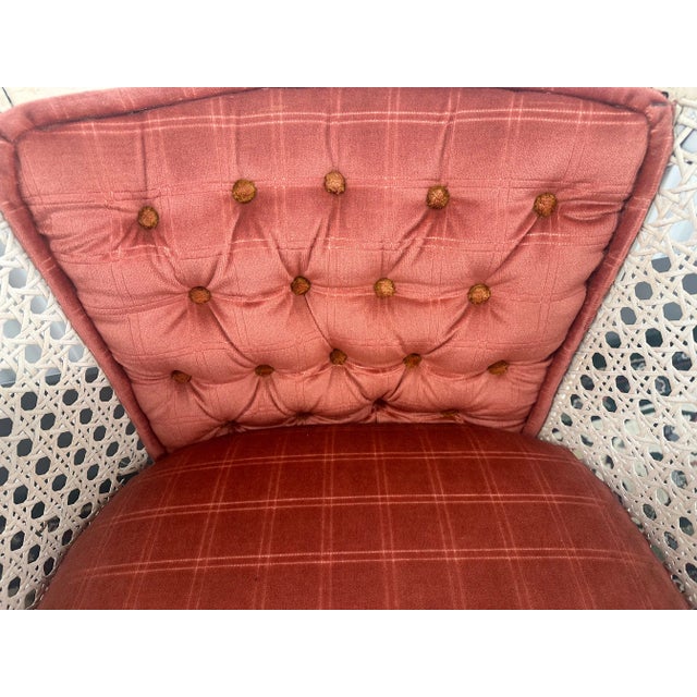 Wood Set of Two Vintage Cane Barrel Back Tub Chairs For Sale - Image 7 of 10