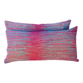 Woven Lumbar Pillows - a Pair For Sale